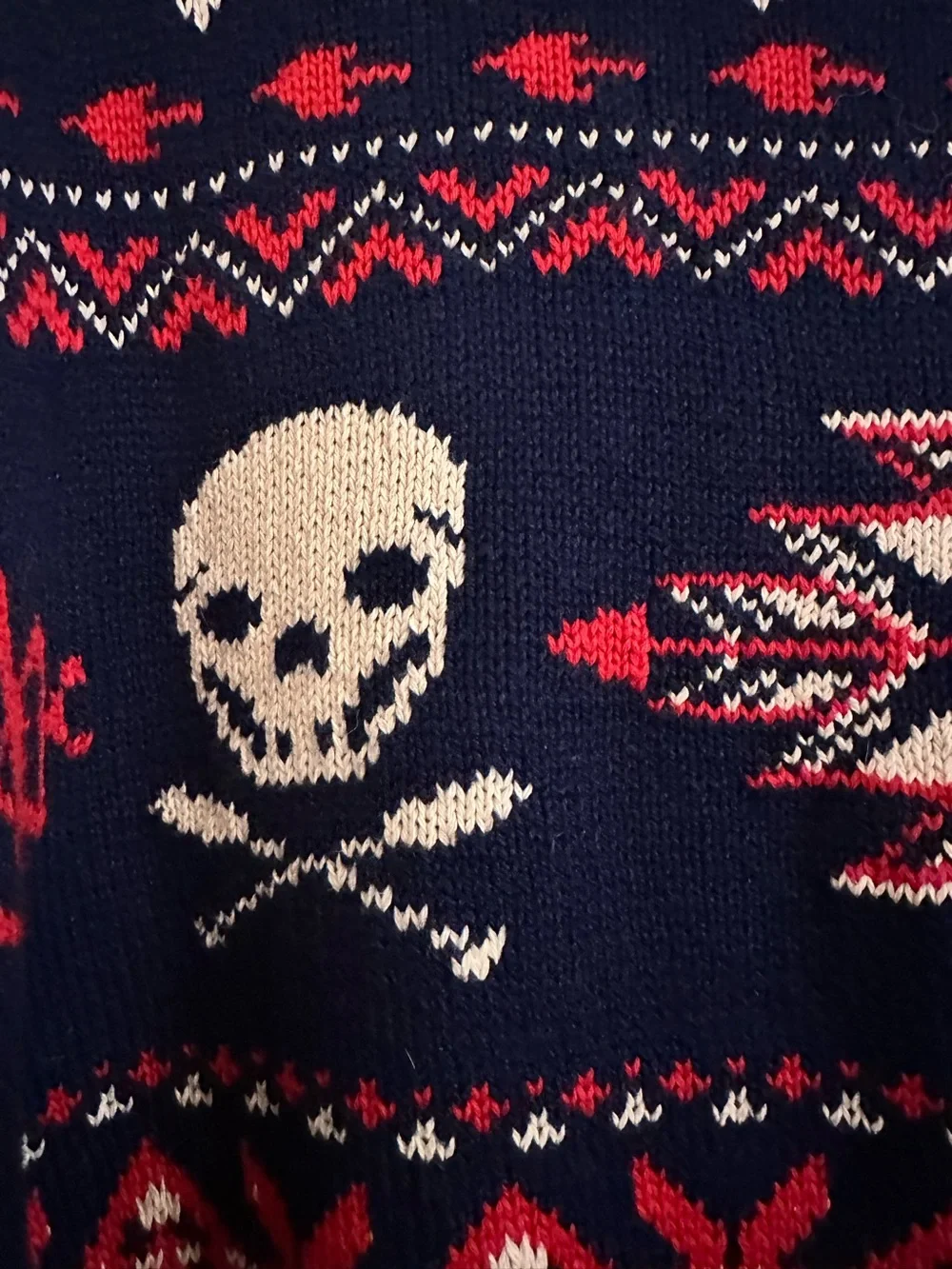 Polo Ralph Lauren Scull and Bones Jumper Fair Isle Sweater Crewneck Size Large